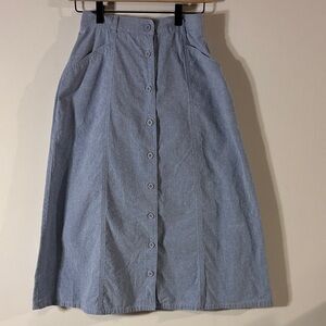 Vintage Pendleton Petite Chambray Skirt | Button Front | Made in USA | Size 6